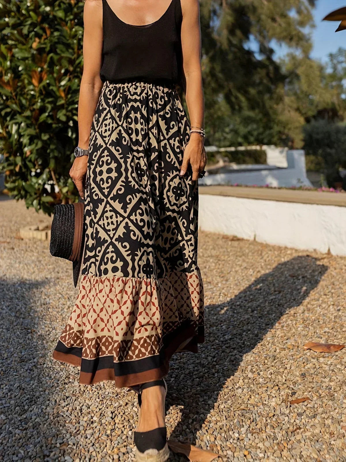 Bianca-Falda larga de estilo bohemio
