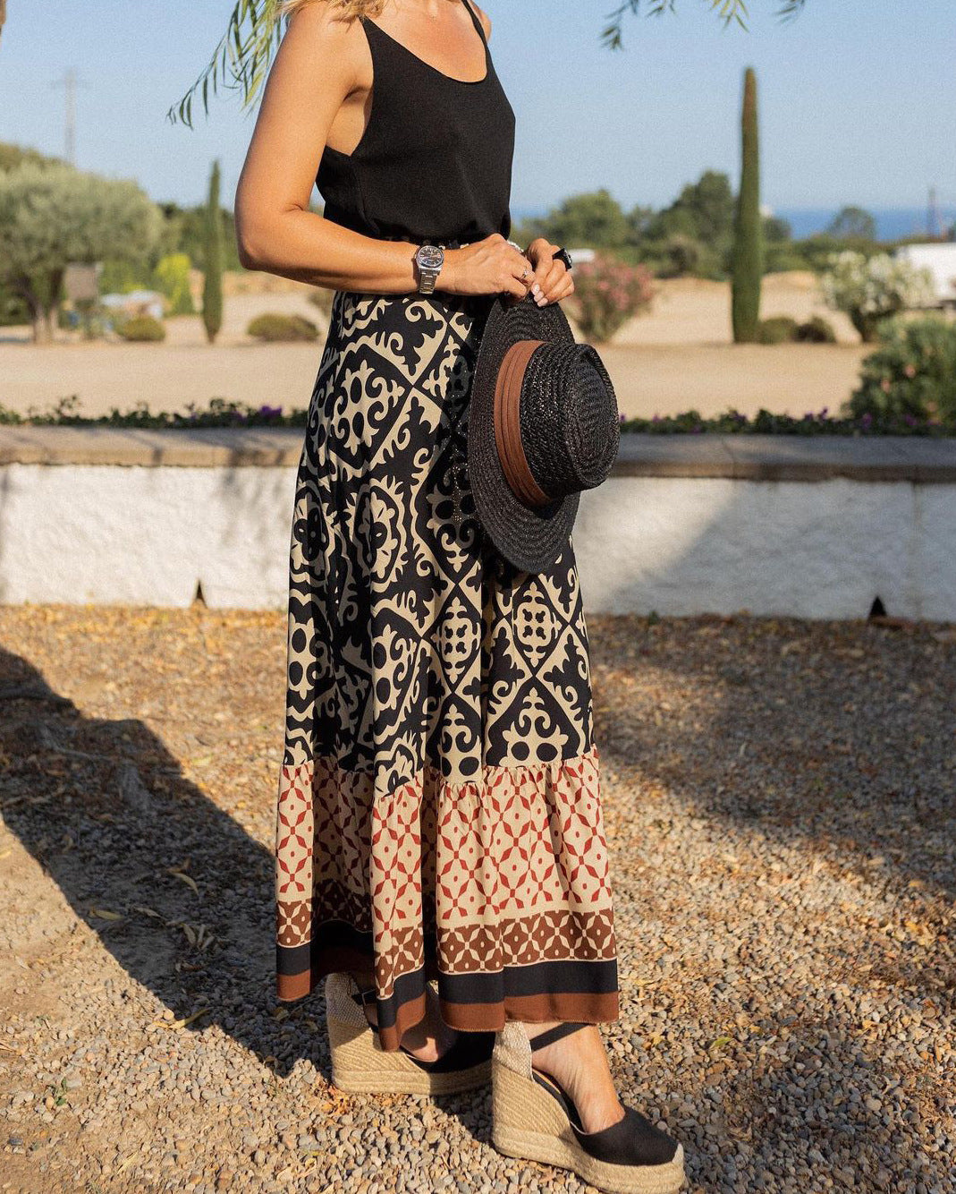 Bianca-Falda larga de estilo bohemio