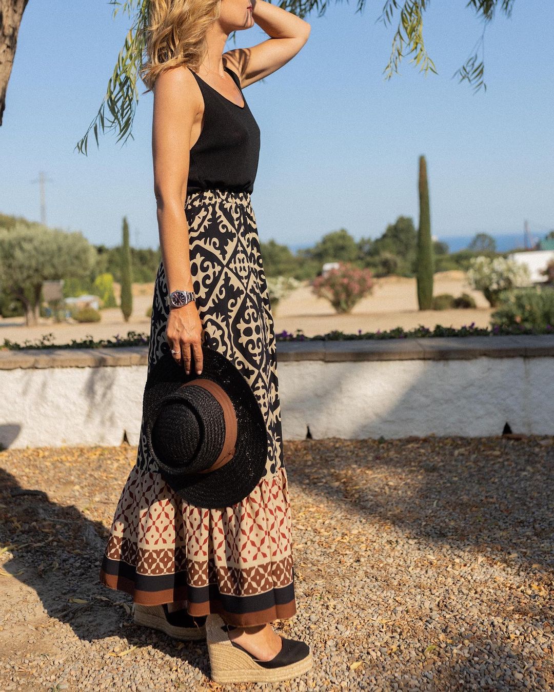 Bianca-Falda larga de estilo bohemio