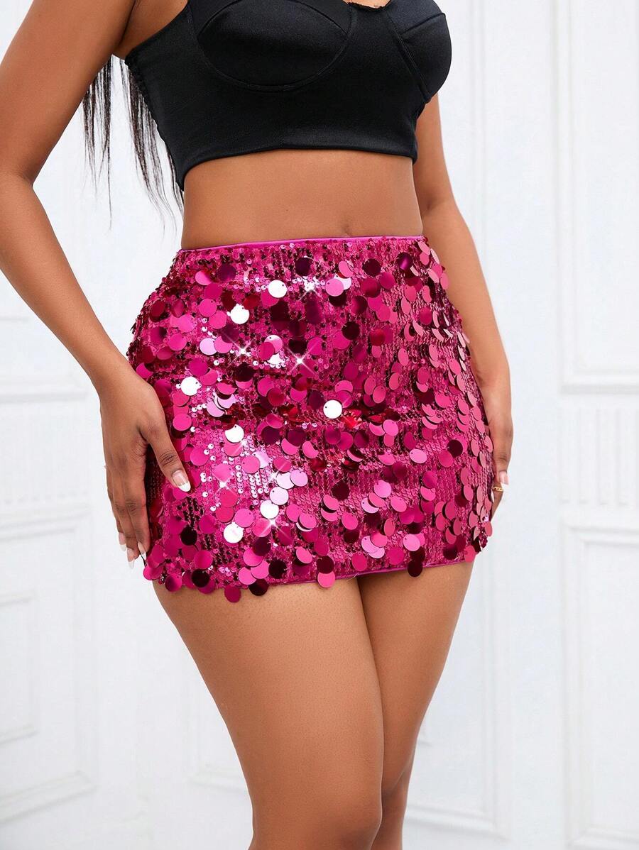 Estefanía-Minifalda ajustada con lentejuelas para ropa de fiesta de vacaciones