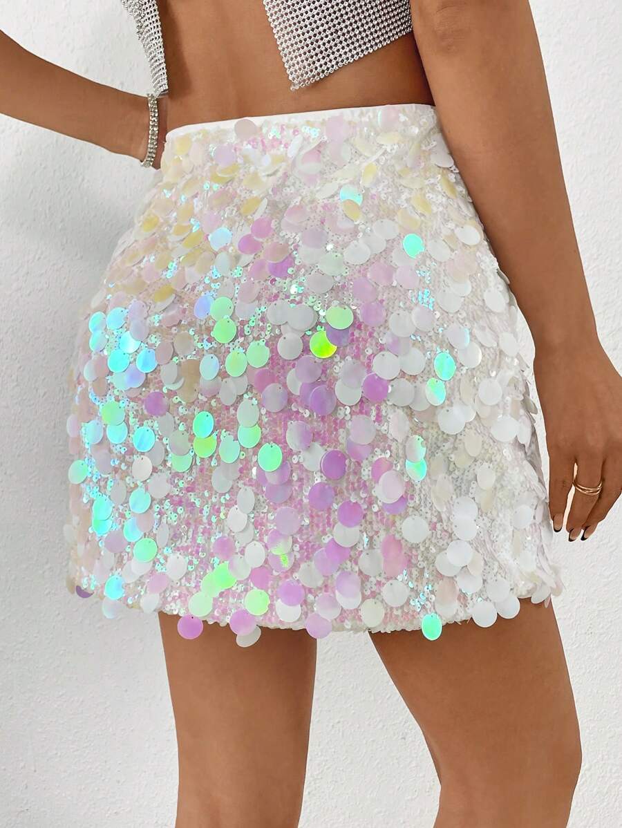 Estefanía-Minifalda ajustada con lentejuelas para ropa de fiesta de vacaciones