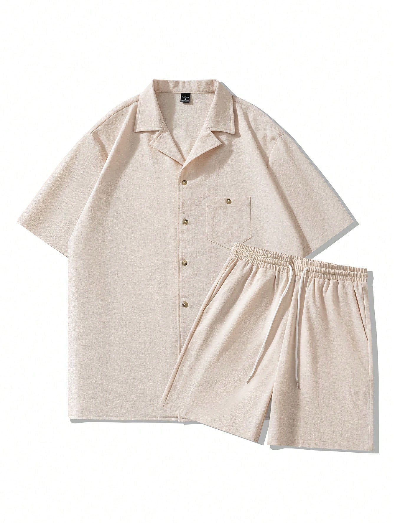 Yeray-Conjunto De Camisa Y Pantalones Cortos Simples De Color Sólido
