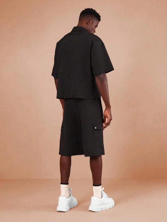Abel-Conjunto de Camisa de manga corta con botones y pantalones cortos