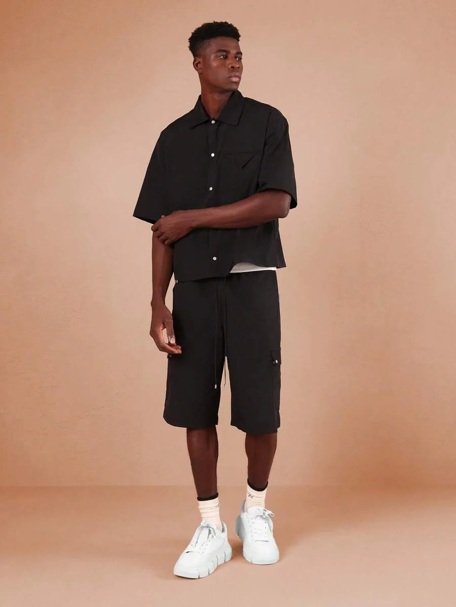 Abel-Conjunto de Camisa de manga corta con botones y pantalones cortos