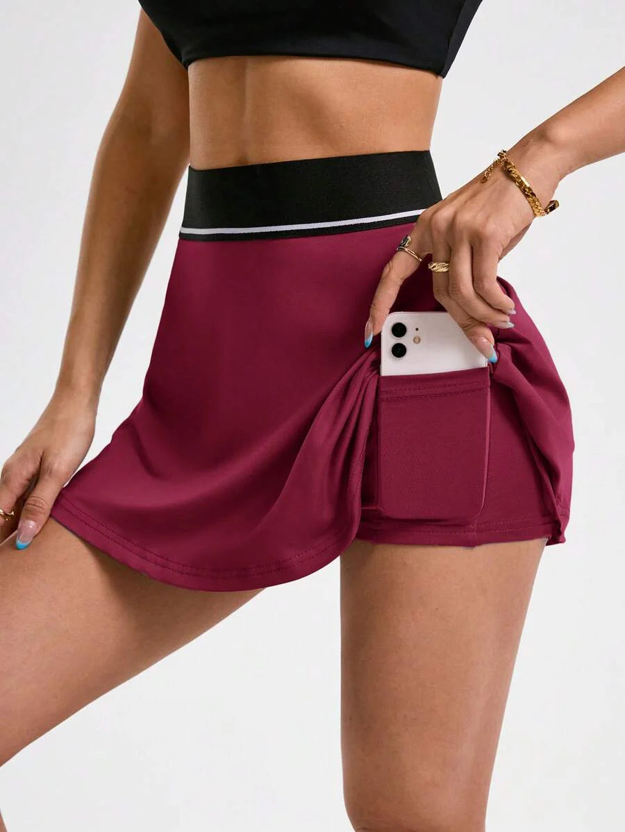 Abby-Shorts deportivos de mujer con cintura de contraste de color