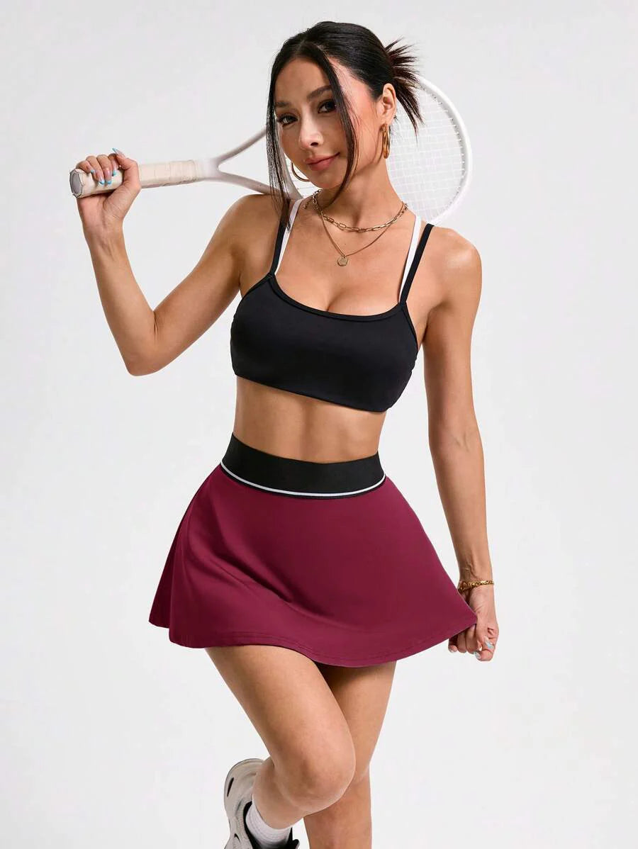 Abby-Shorts deportivos de mujer con cintura de contraste de color