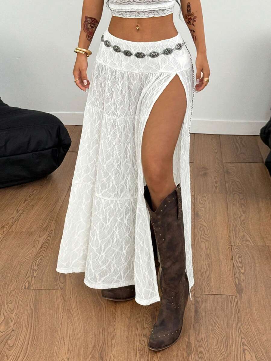 Irina-Falda con abertura y estampado,  de uso casual y versátil para el día a día