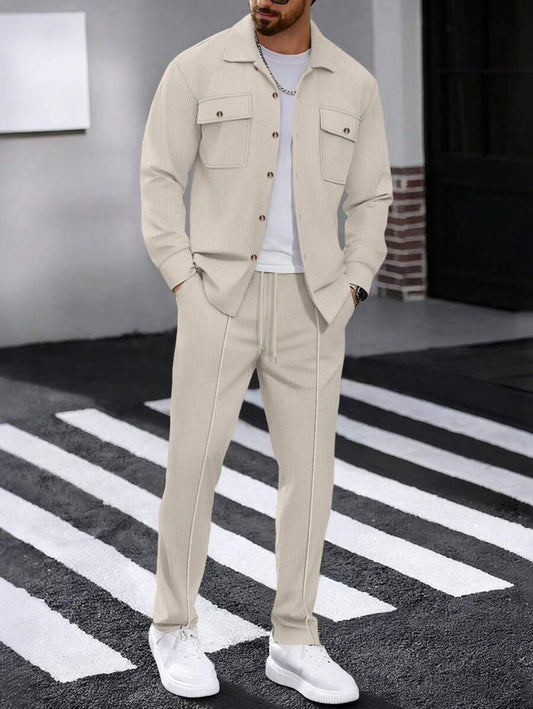 Juanma-Conjunto de camisa y  pantalones ligero para vacaciones