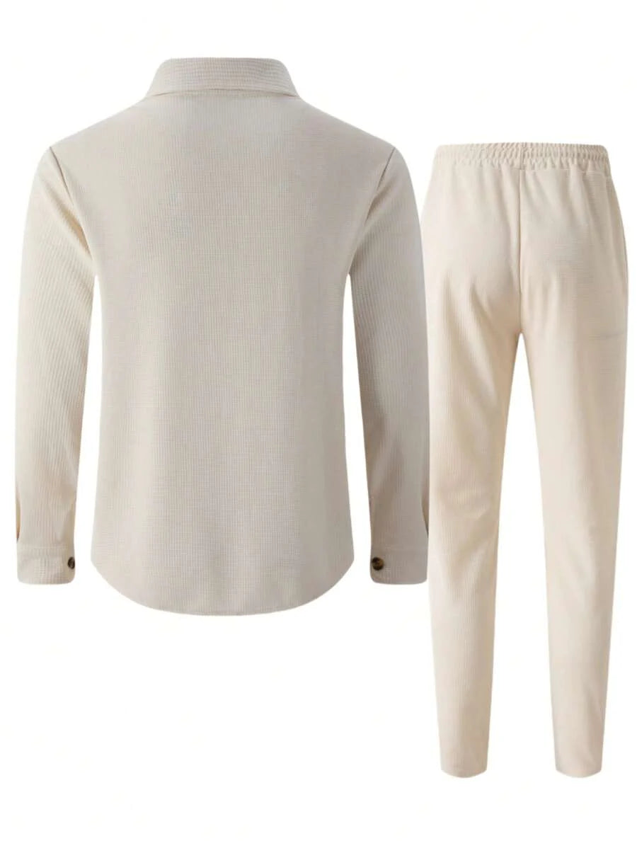 Juanma-Conjunto de camisa y  pantalones ligero para vacaciones