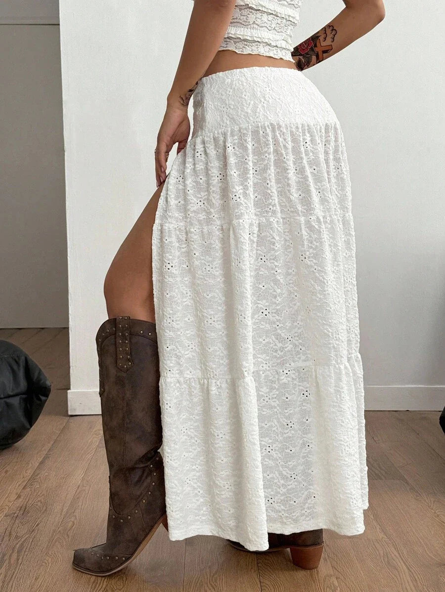 Irina-Falda con abertura y estampado,  de uso casual y versátil para el día a día