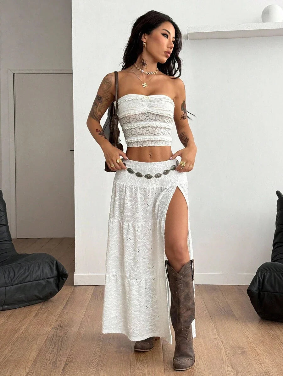Irina-Falda con abertura y estampado,  de uso casual y versátil para el día a día