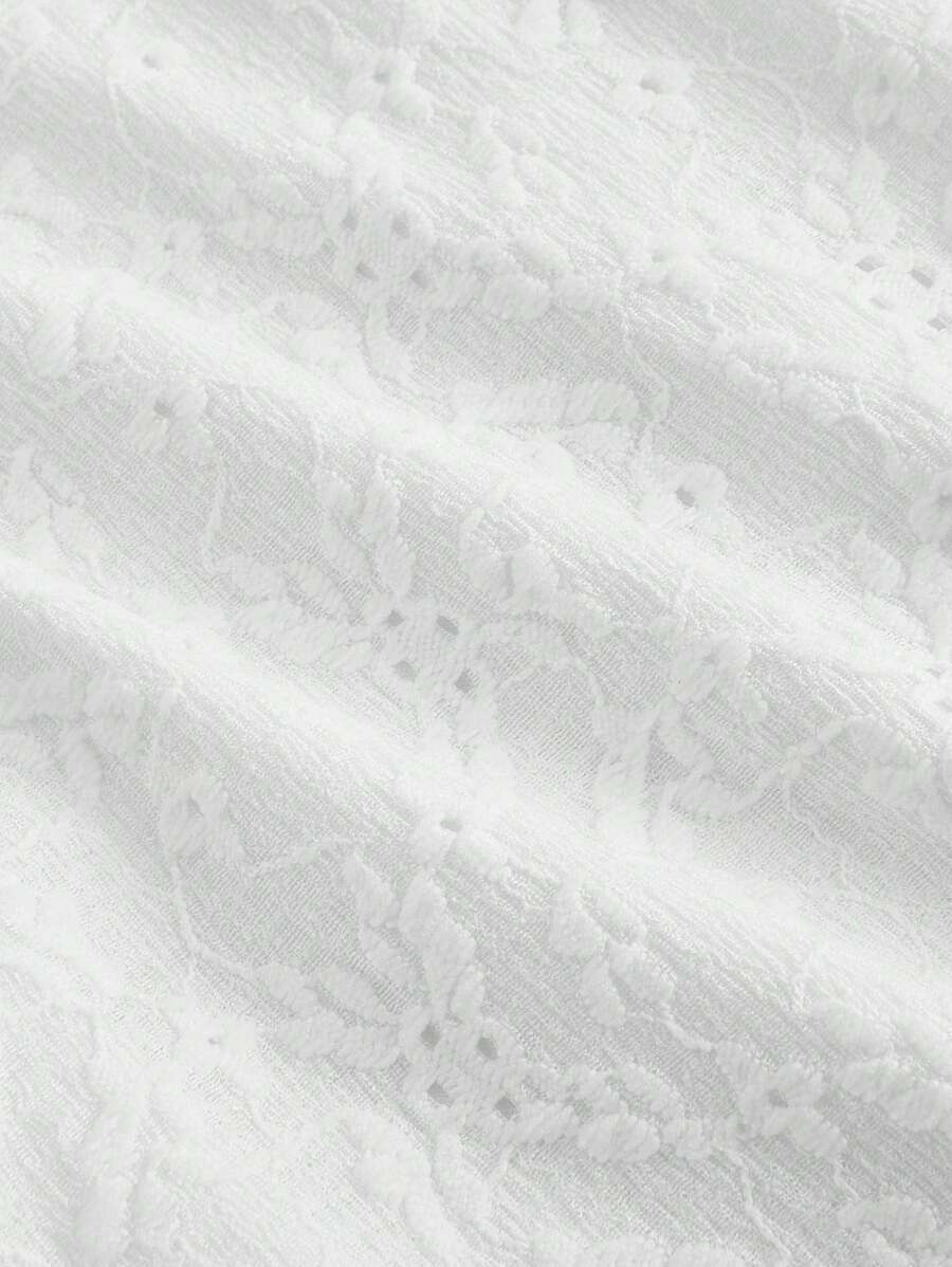 Cristina-Vestido mini de encaje blanco de punto para mujer