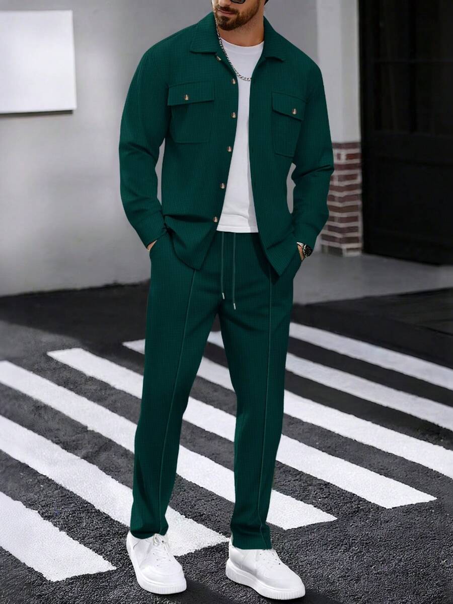 Juanma-Conjunto de camisa y  pantalones ligero para vacaciones