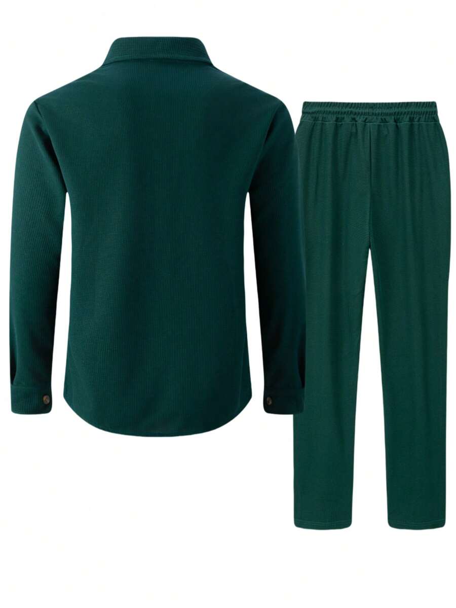 Juanma-Conjunto de camisa y  pantalones ligero para vacaciones