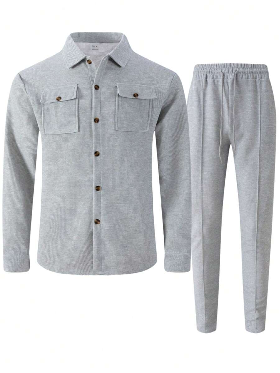 Juanma-Conjunto de camisa y  pantalones ligero para vacaciones