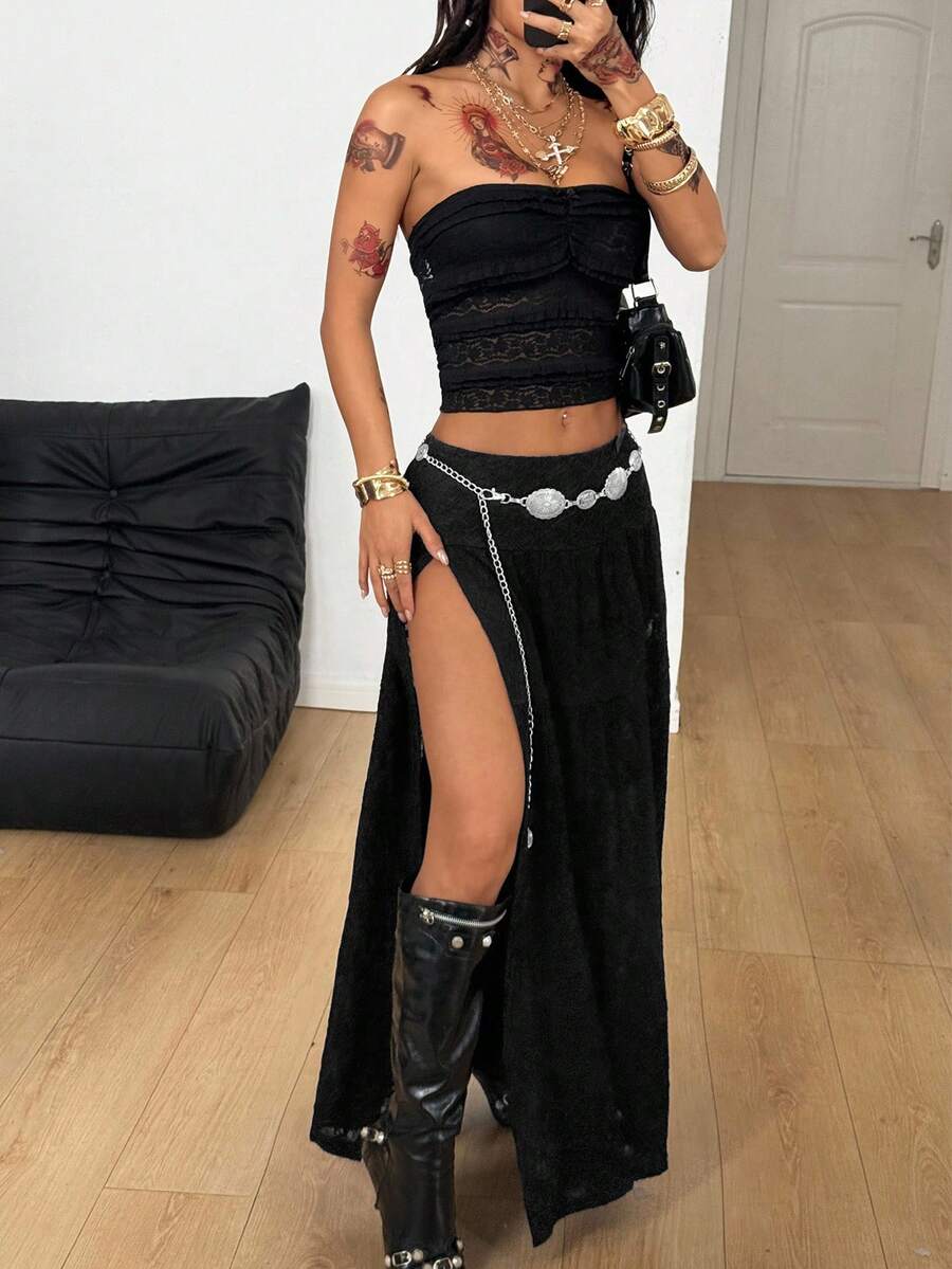 Irina-Falda con abertura y estampado,  de uso casual y versátil para el día a día