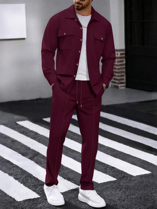 Juanma-Conjunto de camisa y  pantalones ligero para vacaciones