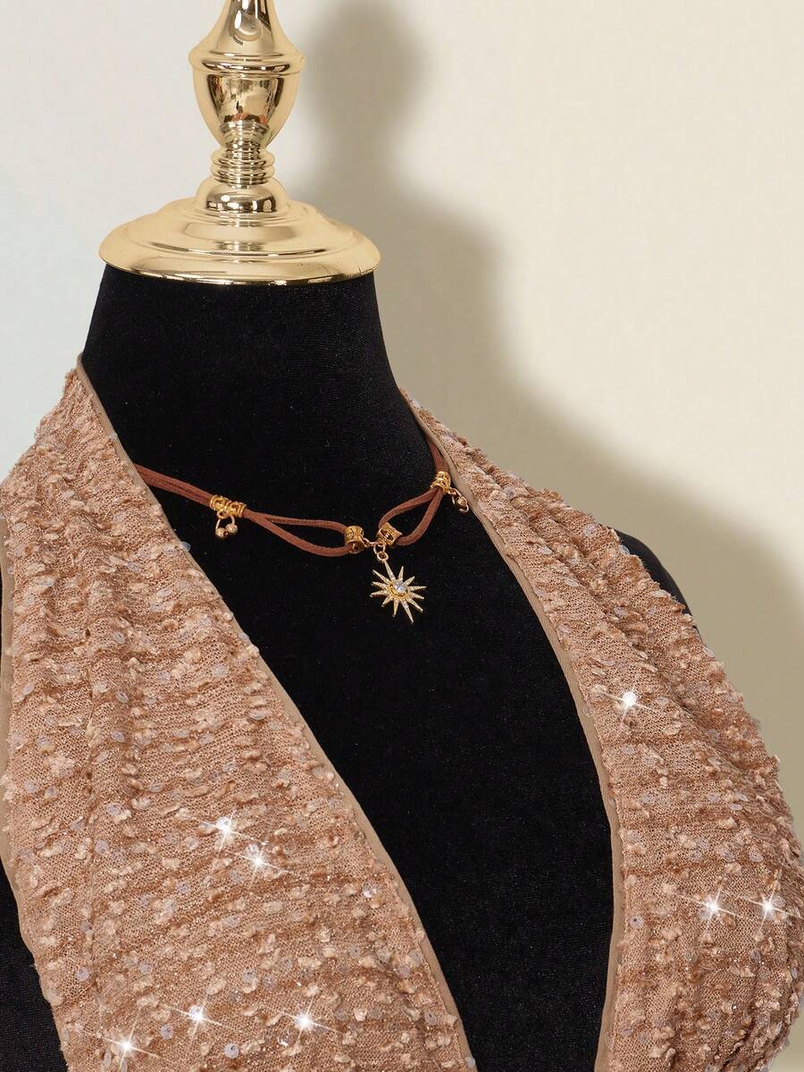 Claudia-Set de 2 piezas: top de tirantes ajustado con lentejuelas y flecos, y mini falda ajustada