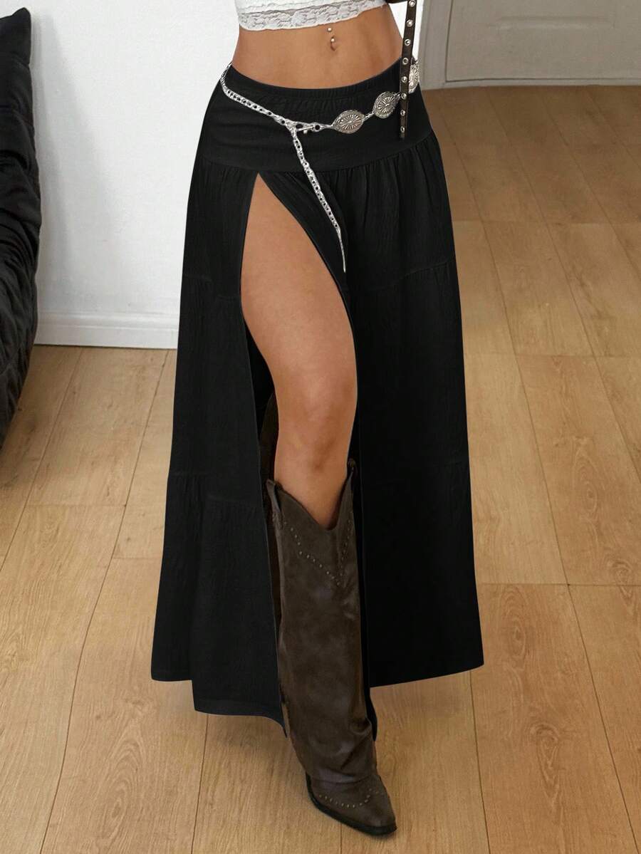 Irina-Falda con abertura y estampado,  de uso casual y versátil para el día a día