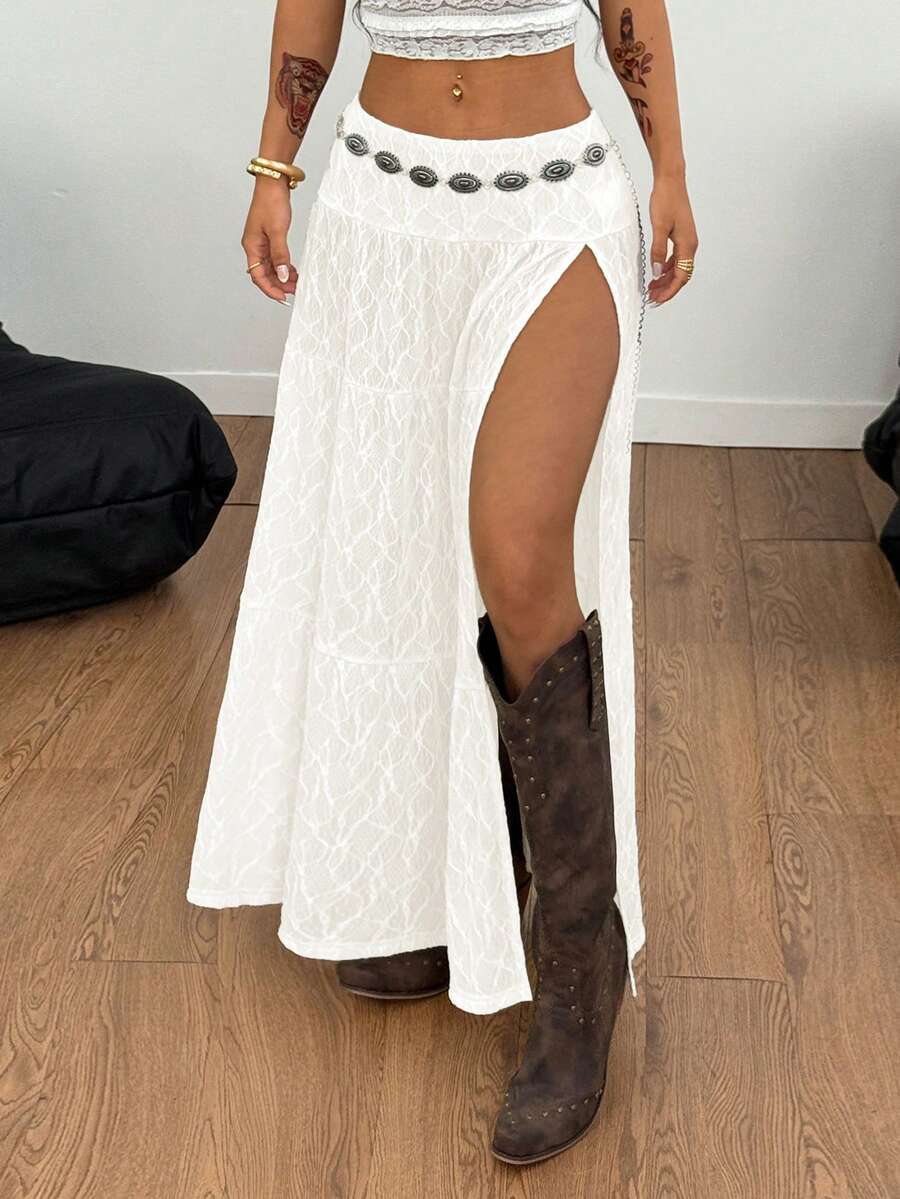 Irina-Falda con abertura y estampado,  de uso casual y versátil para el día a día