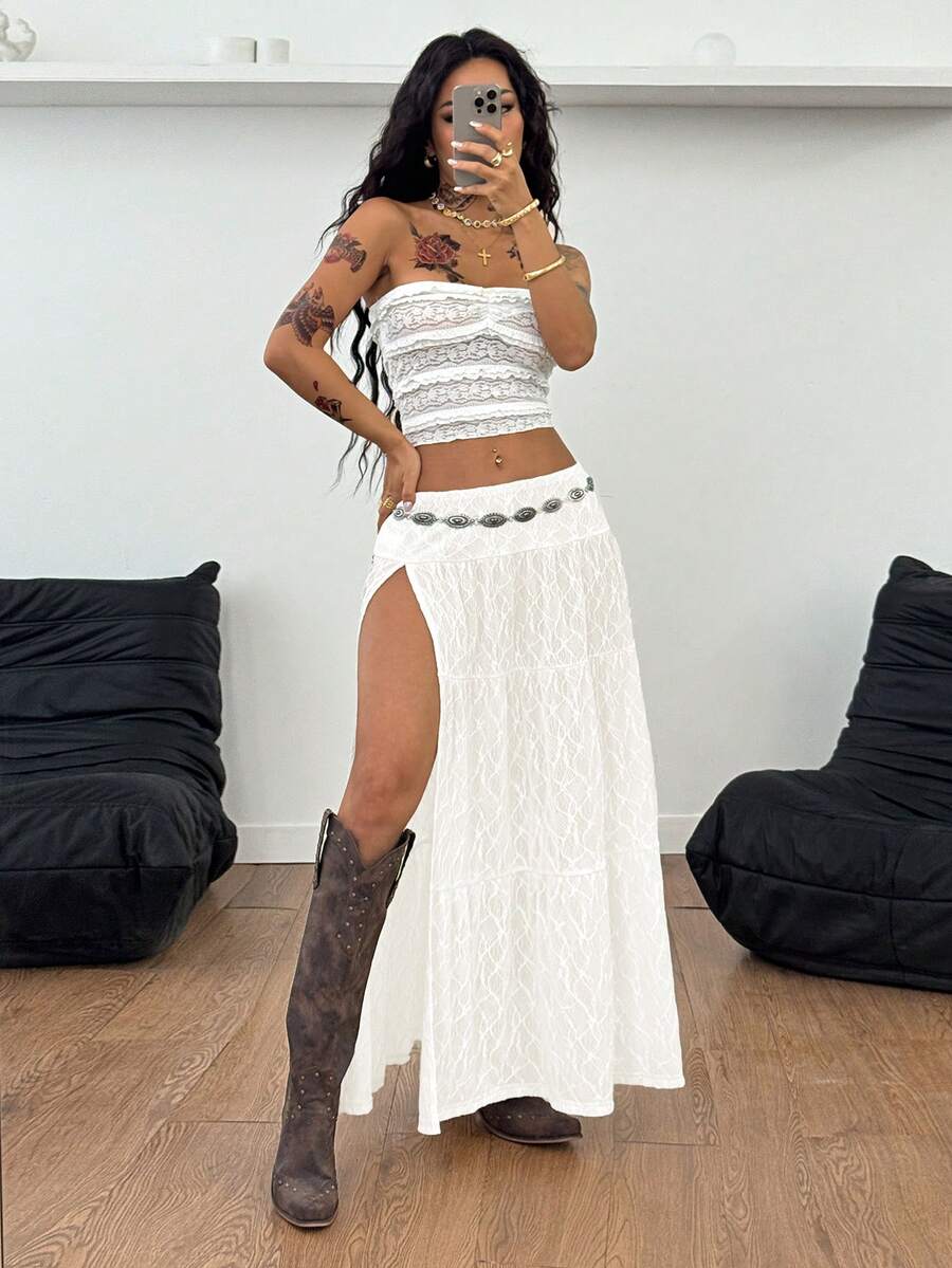 Irina-Falda con abertura y estampado,  de uso casual y versátil para el día a día