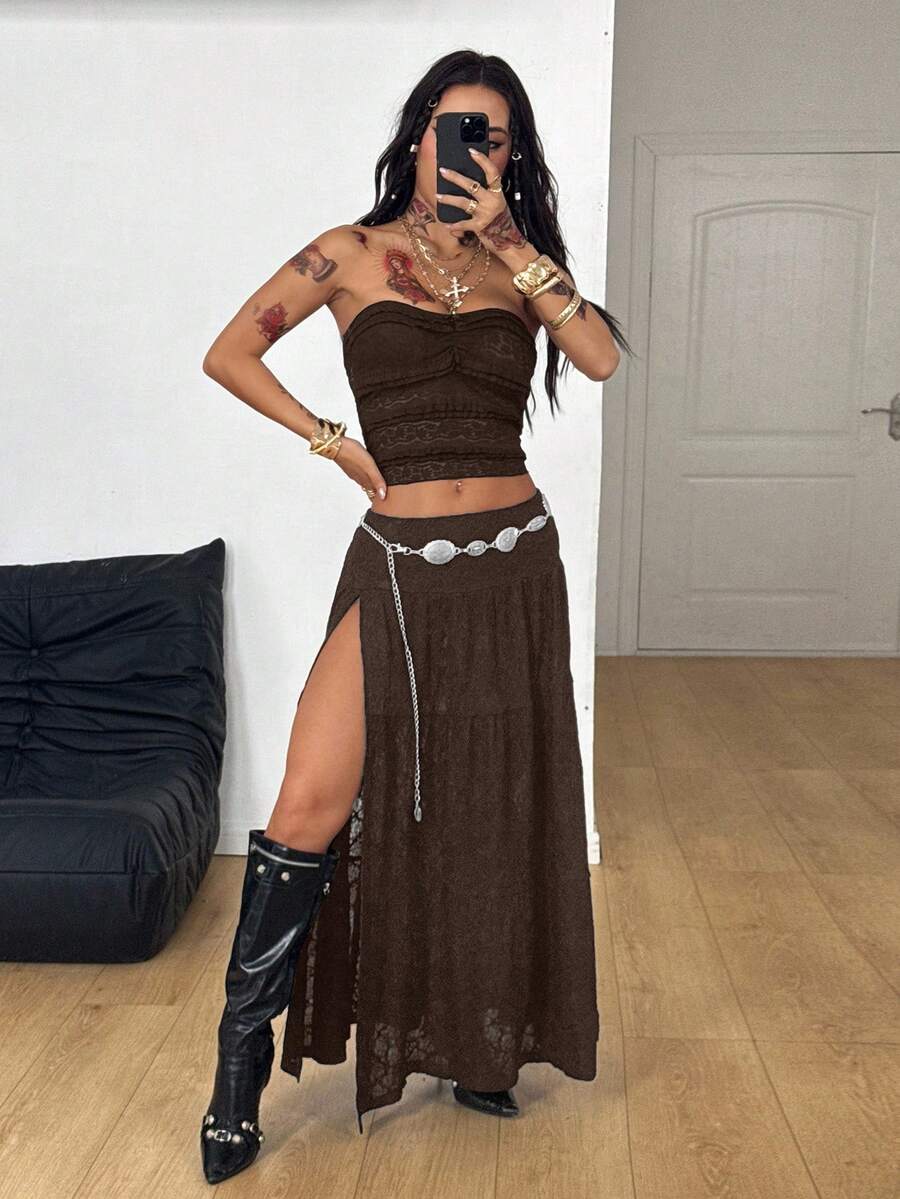 Irina-Falda con abertura y estampado,  de uso casual y versátil para el día a día