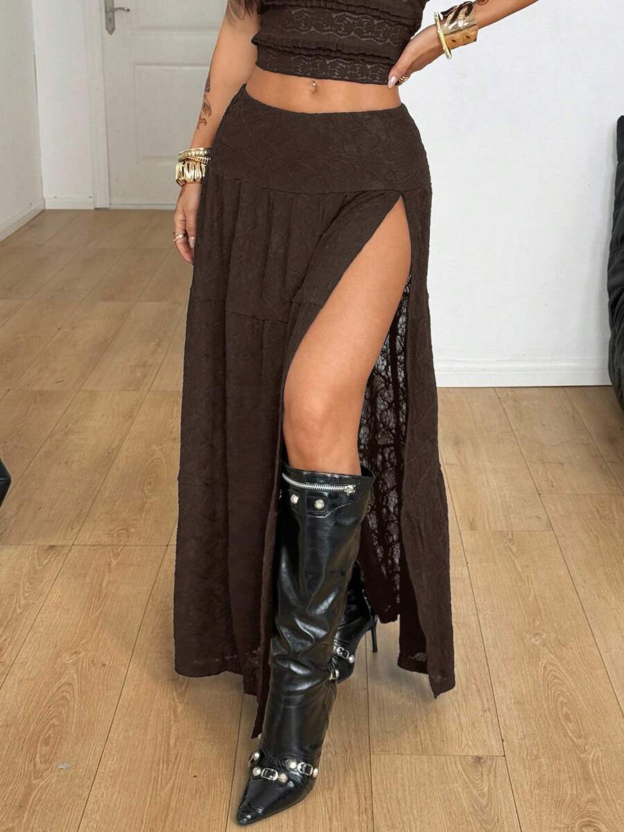 Irina-Falda con abertura y estampado,  de uso casual y versátil para el día a día