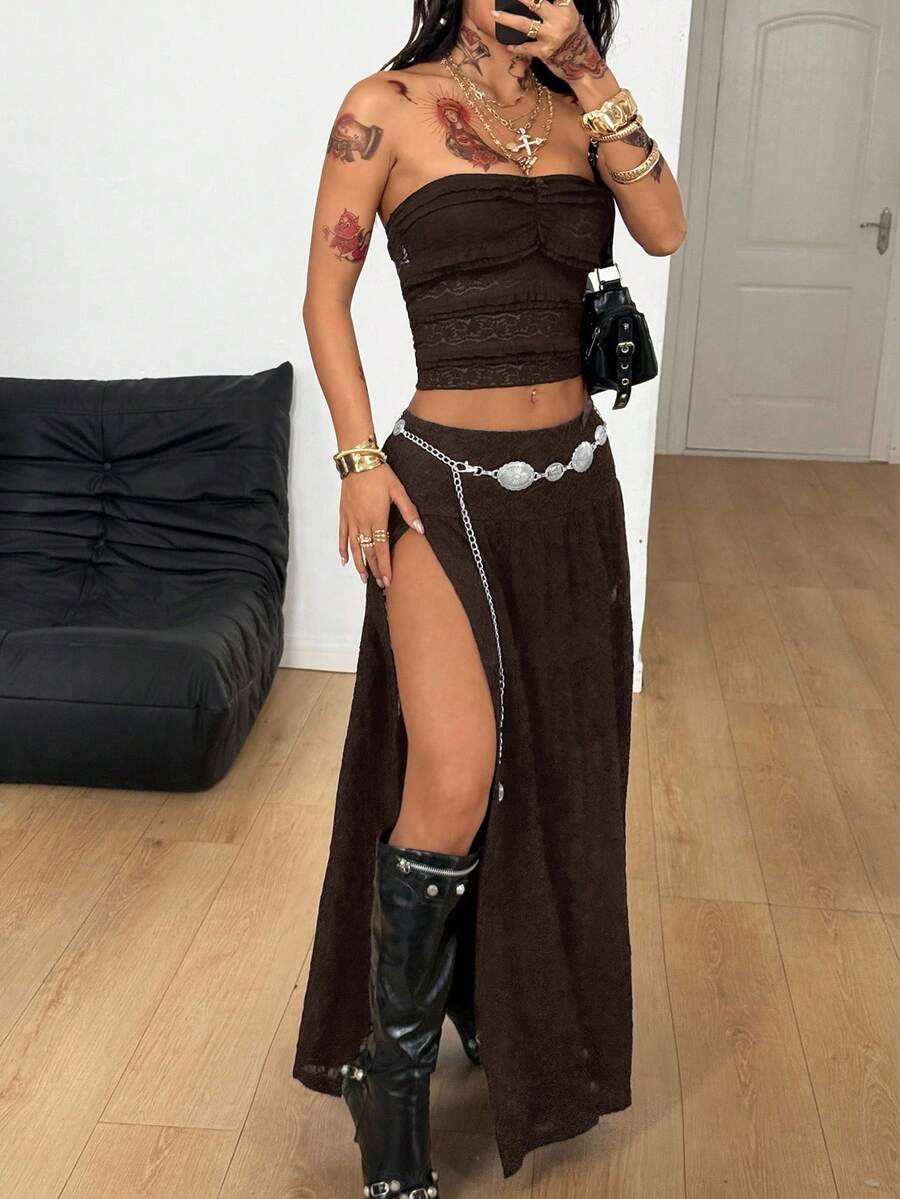 Irina-Falda con abertura y estampado,  de uso casual y versátil para el día a día