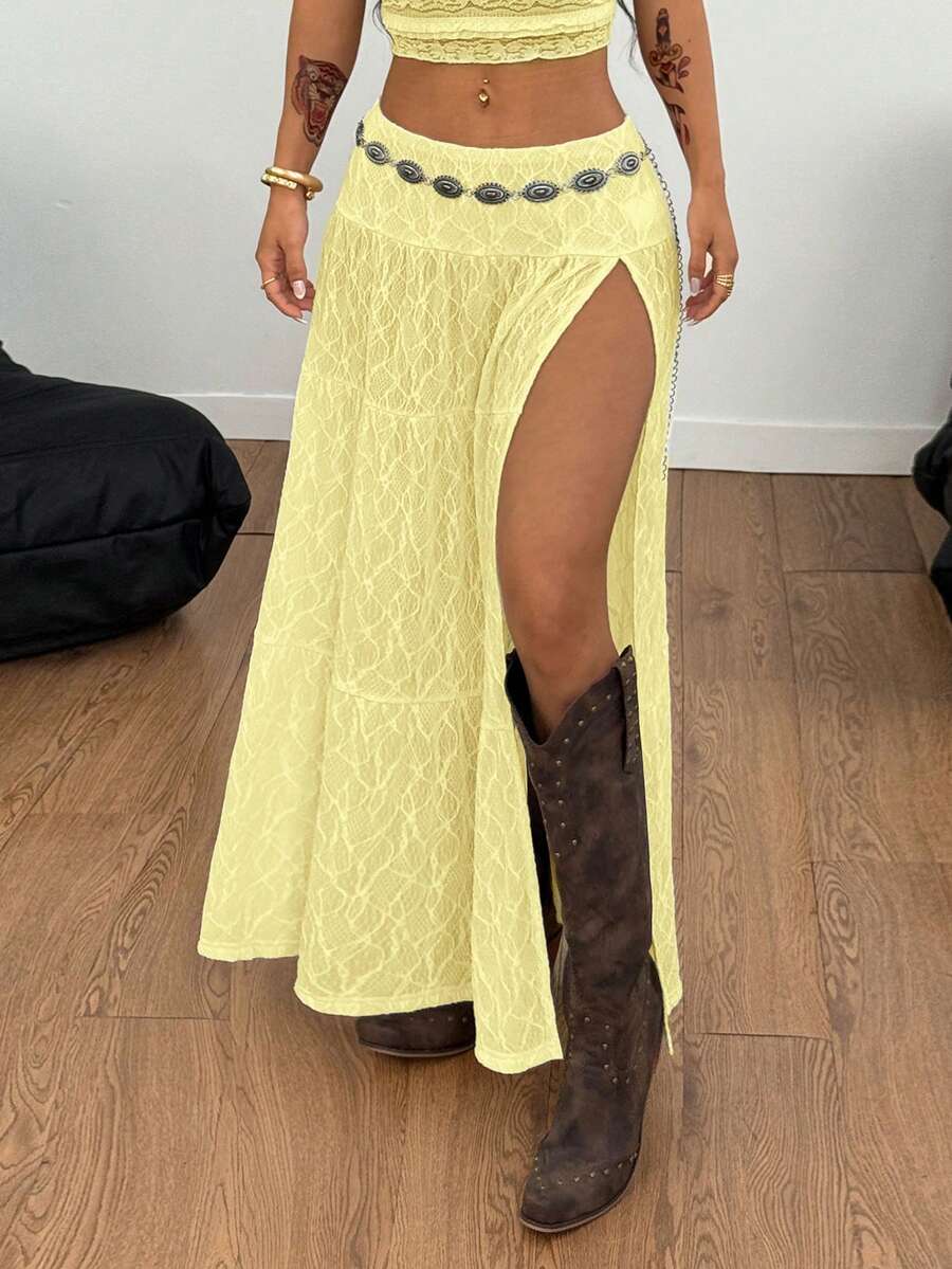 Irina-Falda con abertura y estampado,  de uso casual y versátil para el día a día
