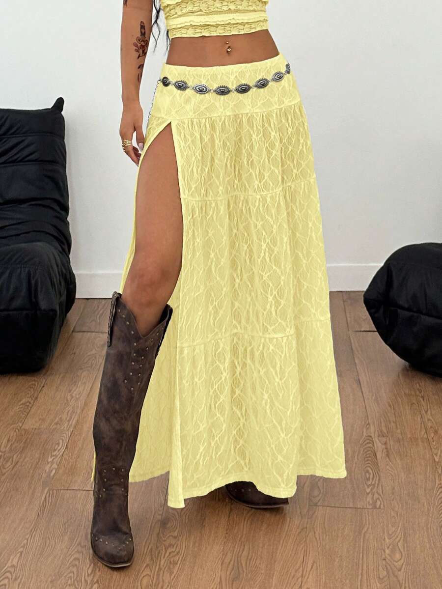 Irina-Falda con abertura y estampado,  de uso casual y versátil para el día a día