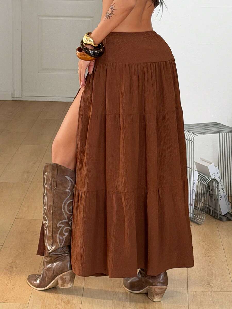 Irina-Falda con abertura y estampado,  de uso casual y versátil para el día a día
