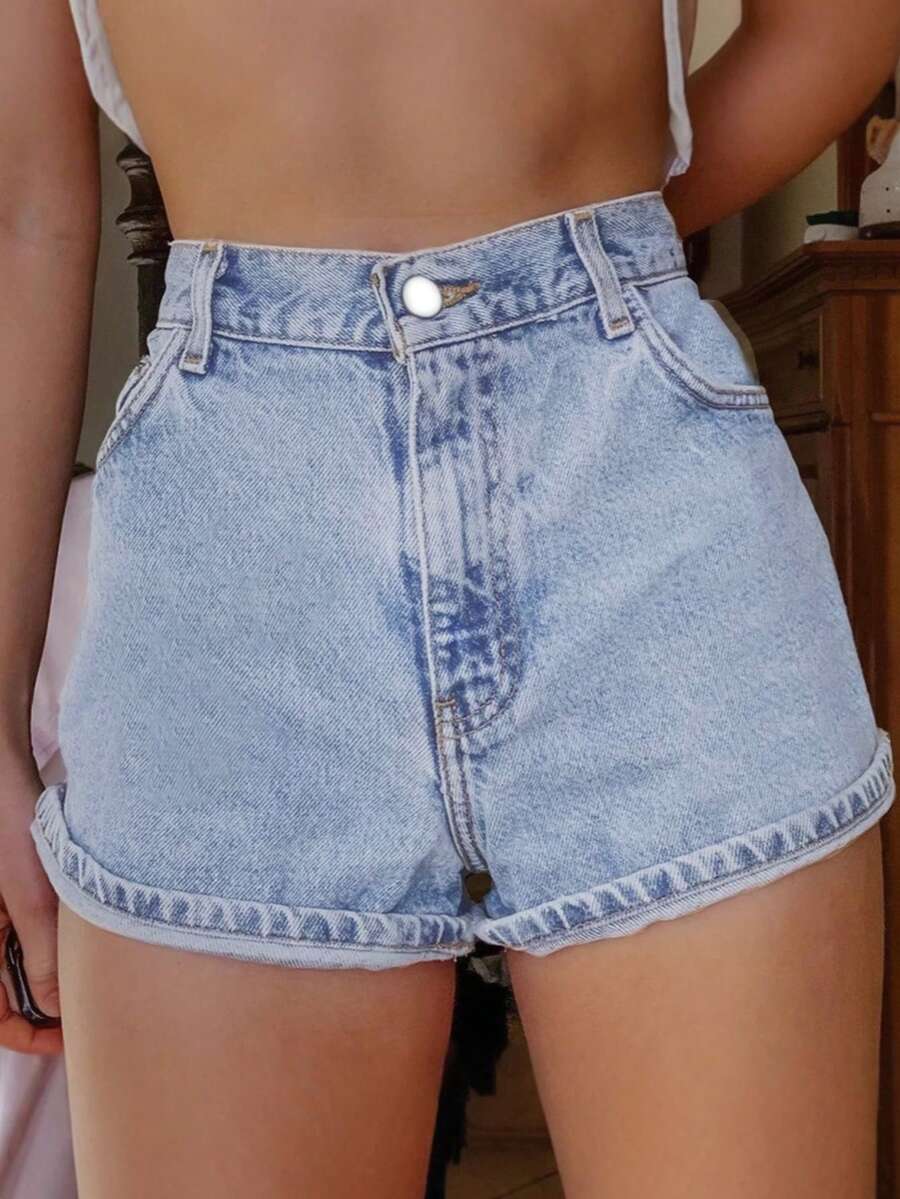Elena-Shorts de verano casuales  con bolsillos y bordado de margaritas