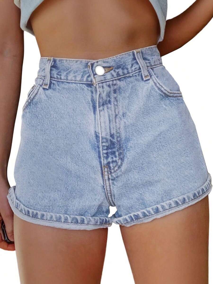 Elena-Shorts de verano casuales  con bolsillos y bordado de margaritas