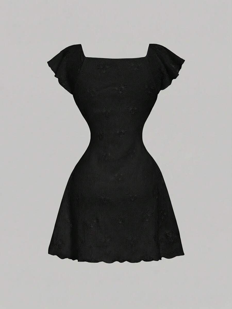 Cristina-Vestido mini de encaje blanco de punto para mujer
