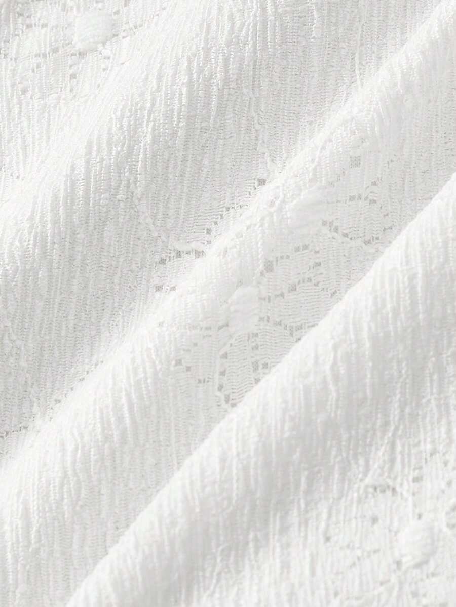 Cristina-Vestido mini de encaje blanco de punto para mujer