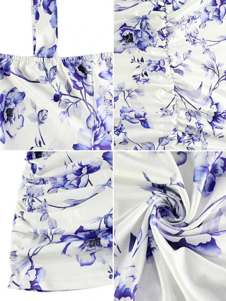Lola-Vestido con estampado y pliegues