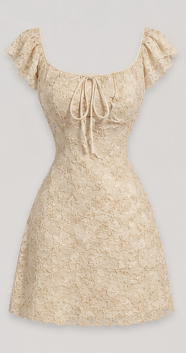 Cristina-Vestido mini de encaje blanco de punto para mujer