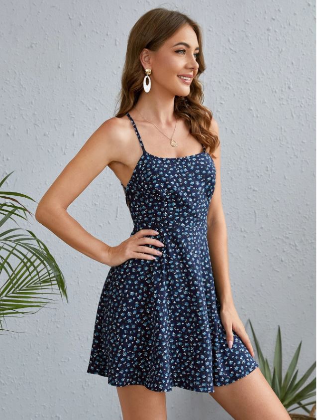Victoria-Vestido floral con cordón