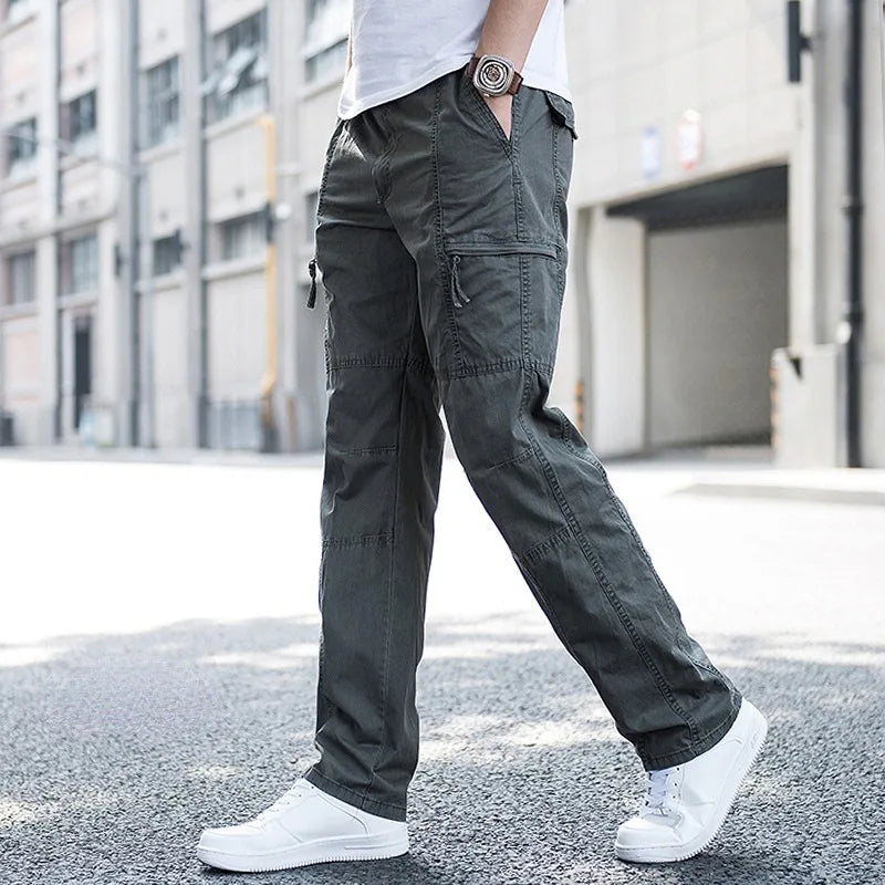 Mauro-Pantalones cargo modernos de algodón