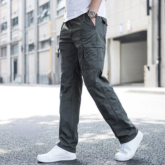 Mauro-Pantalones cargo modernos de algodón