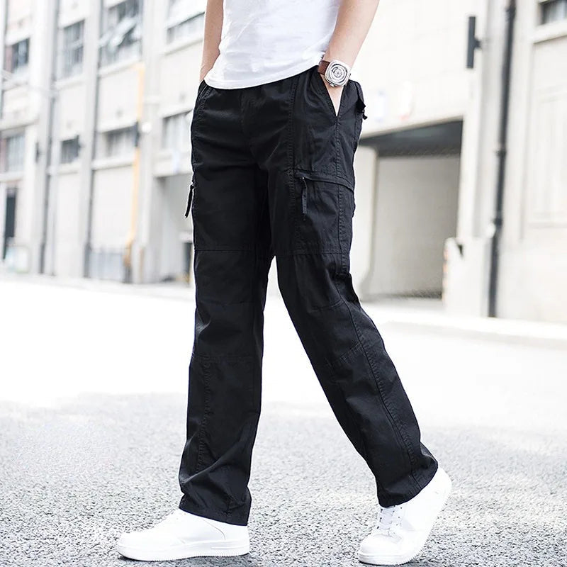 Mauro-Pantalones cargo modernos de algodón