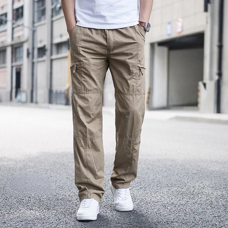 Mauro-Pantalones cargo modernos de algodón