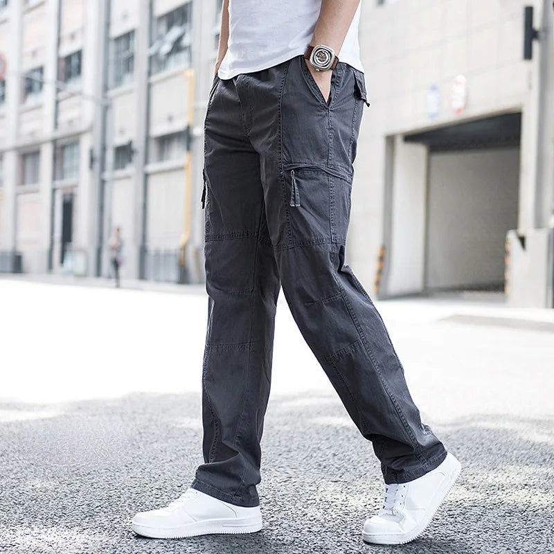 Mauro-Pantalones cargo modernos de algodón