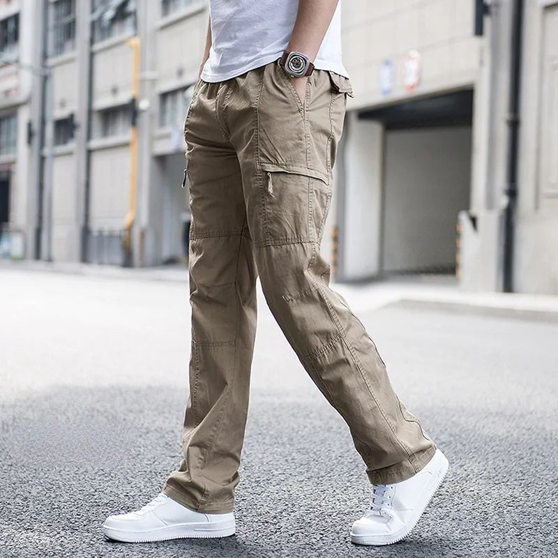 Mauro-Pantalones cargo modernos de algodón