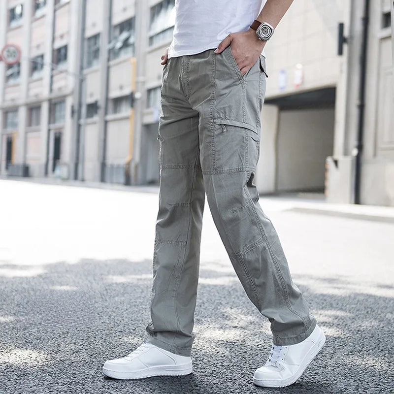 Mauro-Pantalones cargo modernos de algodón