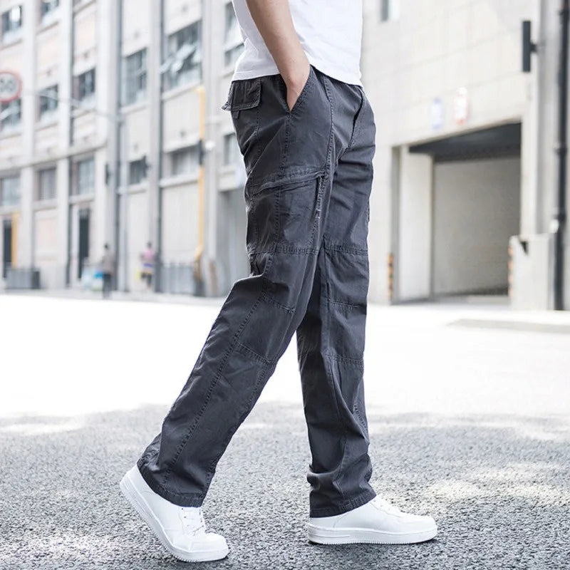 Mauro-Pantalones cargo modernos de algodón