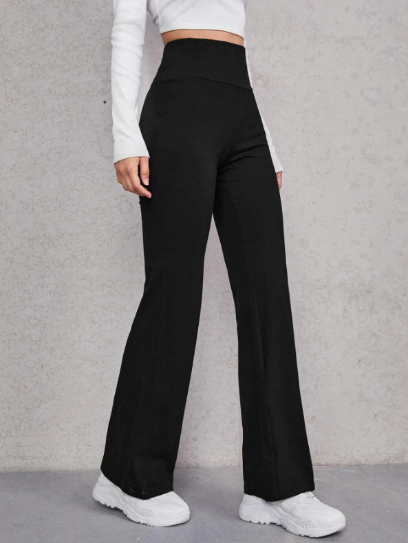 Clara-Pantalon acampanado de cintura ancha