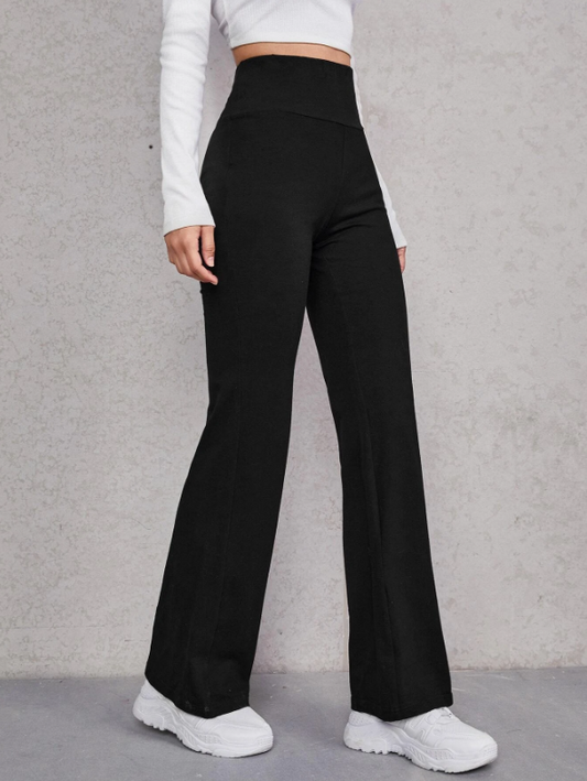 Clara-Pantalon acampanado de cintura ancha