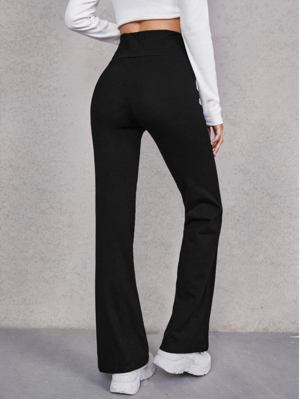 Clara-Pantalon acampanado de cintura ancha