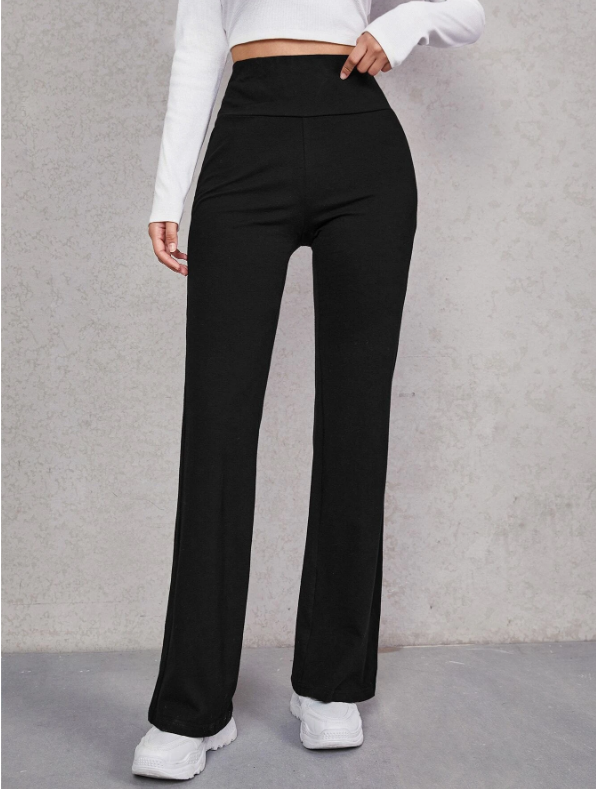 Clara-Pantalon acampanado de cintura ancha